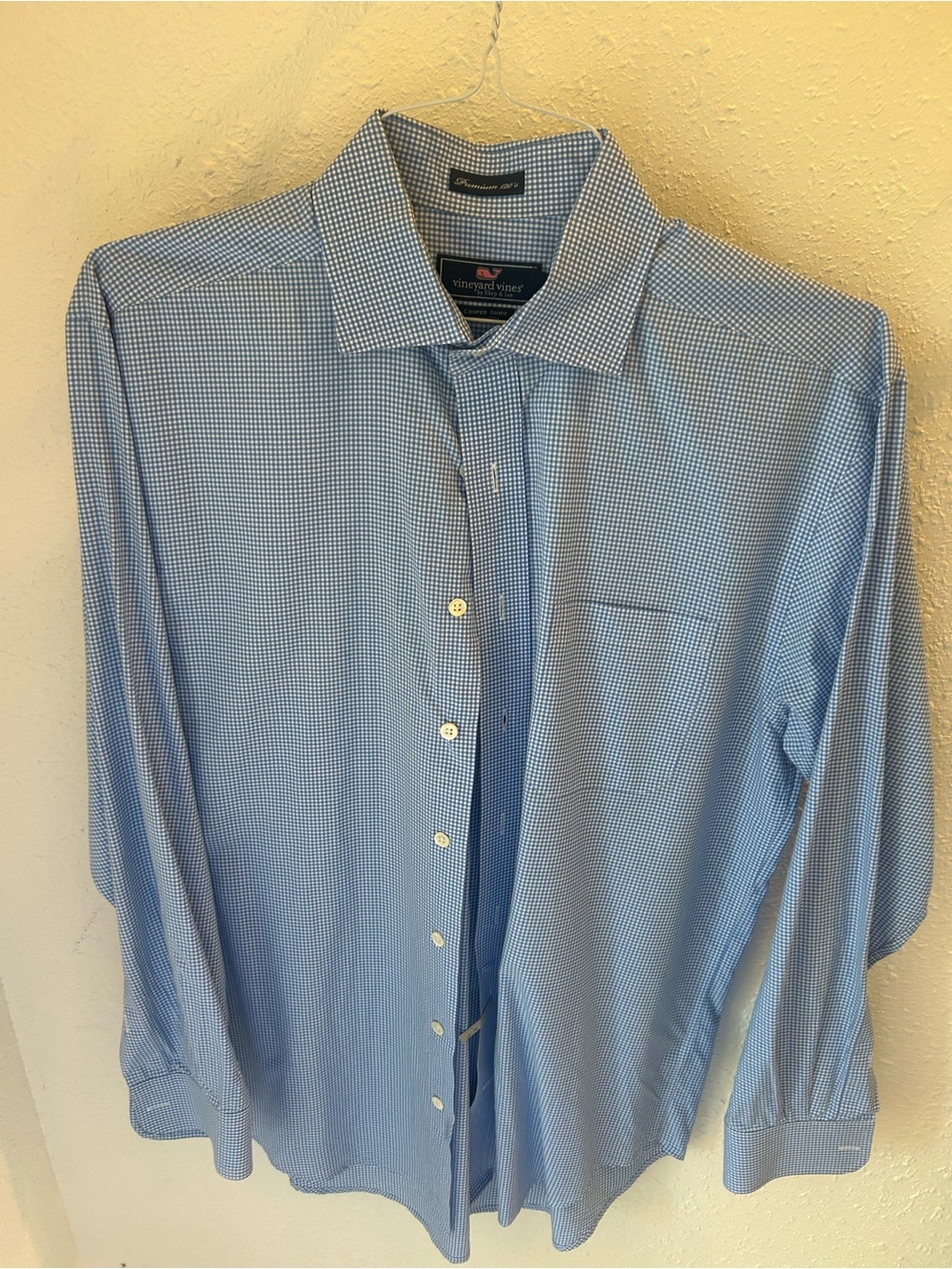 Vineyard Vines Men’s Blue Micro-Check Dress Shirt